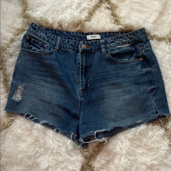 Kensie Pants - Kensie Distressed Blue Jean Shorts